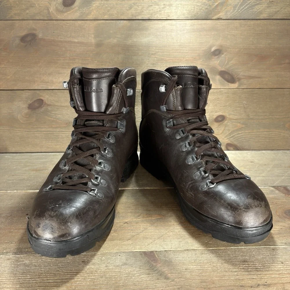 ll bean cresta mens size 10 wide shoes brown leather waterproof hiking boots